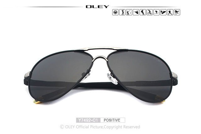 Oley Brand Unisex Polarized Sunglasses Men Women Driving Coating Spectacles Y7492 Sunglasses Oley Y7492 C1 BOX  