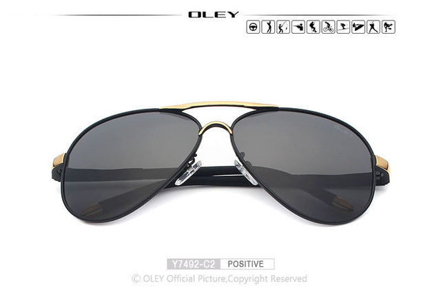 Oley Brand Unisex Polarized Sunglasses Men Women Driving Coating Spectacles Y7492 Sunglasses Oley Y7492 C2 BOX  