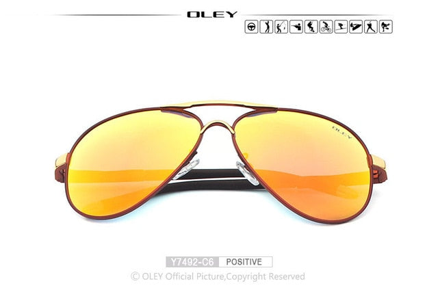 Oley Brand Unisex Polarized Sunglasses Men Women Driving Coating Spectacles Y7492 Sunglasses Oley Y7492 C6 BOX  