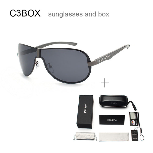 Oley Aluminum Magnesium Men's Sunglasses Polarized Coating Mirror Ya494 Sunglasses Oley YA494 C3BOX  