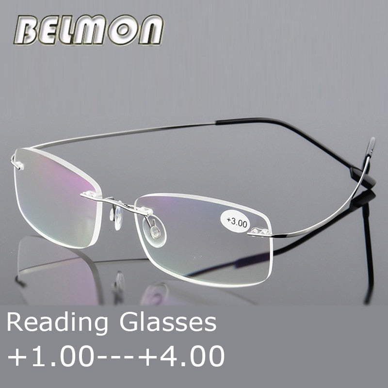 Reading Glasses Men Women Rimless Ultra-Light Magnetic Eyeglasses For Male +1.0+1.5+2.0+2.5+3.0+3.5+4.0 Rs079 Reading Glasses Belmon   