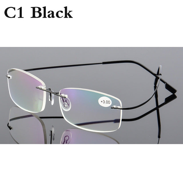 Reading Glasses Men Women Rimless Ultra-Light Magnetic Eyeglasses For Male +1.0+1.5+2.0+2.5+3.0+3.5+4.0 Rs079 Reading Glasses Belmon +100 RS079 C01 