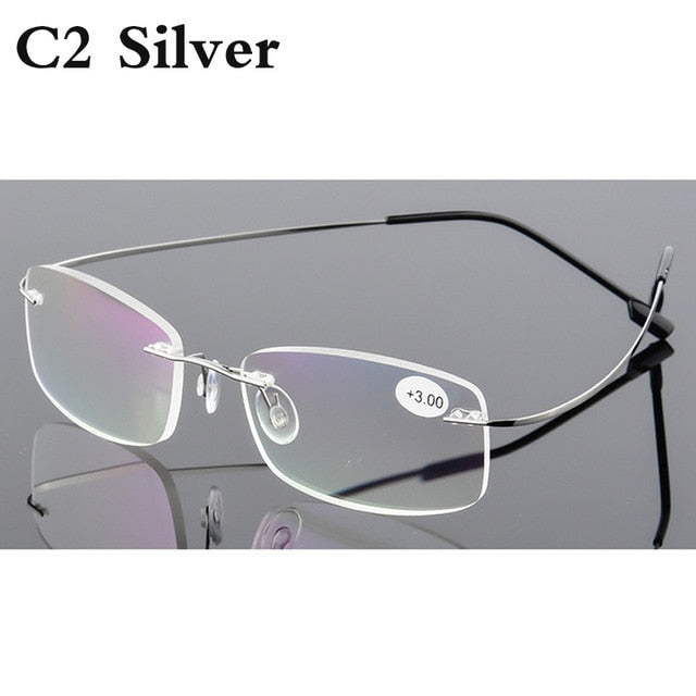 Reading Glasses Men Women Rimless Ultra-Light Magnetic Eyeglasses For Male +1.0+1.5+2.0+2.5+3.0+3.5+4.0 Rs079 Reading Glasses Belmon +100 RS079 C02 