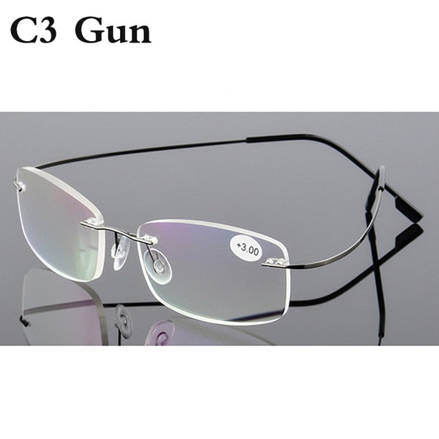 Reading Glasses Men Women Rimless Ultra-Light Magnetic Eyeglasses For Male +1.0+1.5+2.0+2.5+3.0+3.5+4.0 Rs079 Reading Glasses Belmon +100 RS079 C03 