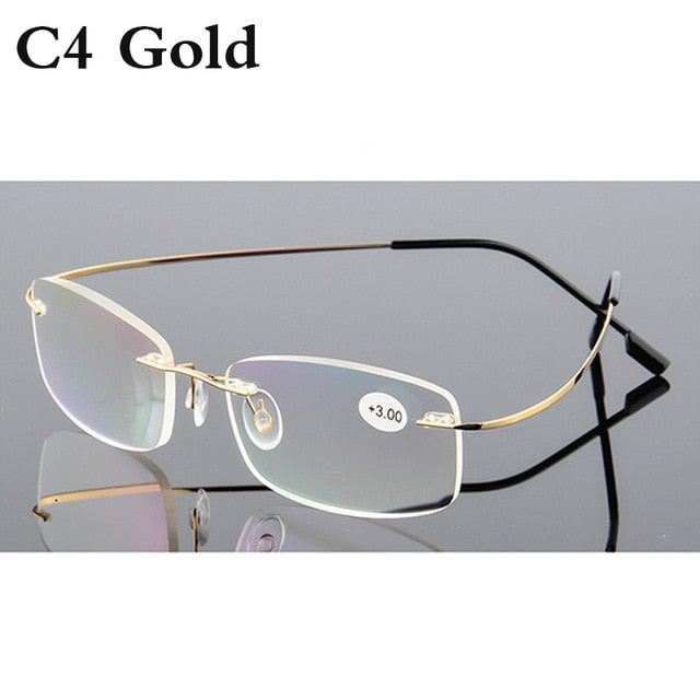 Reading Glasses Men Women Rimless Ultra-Light Magnetic Eyeglasses For Male +1.0+1.5+2.0+2.5+3.0+3.5+4.0 Rs079 Reading Glasses Belmon +100 RS079 C04 