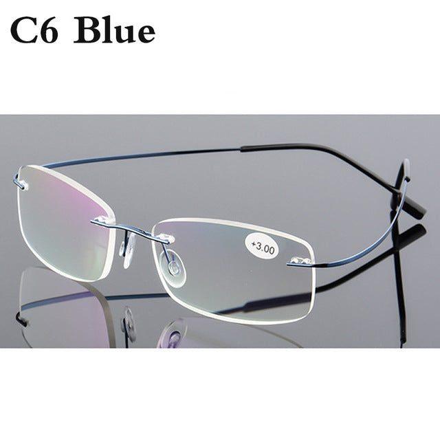 Reading Glasses Men Women Rimless Ultra-Light Magnetic Eyeglasses For Male +1.0+1.5+2.0+2.5+3.0+3.5+4.0 Rs079 Reading Glasses Belmon +100 RS079 C06 