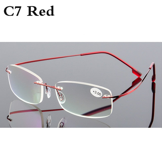 Reading Glasses Men Women Rimless Ultra-Light Magnetic Eyeglasses For Male +1.0+1.5+2.0+2.5+3.0+3.5+4.0 Rs079 Reading Glasses Belmon +100 RS079 C07 