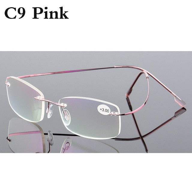 Reading Glasses Men Women Rimless Ultra-Light Magnetic Eyeglasses For Male +1.0+1.5+2.0+2.5+3.0+3.5+4.0 Rs079 Reading Glasses Belmon +100 RS079 C09 