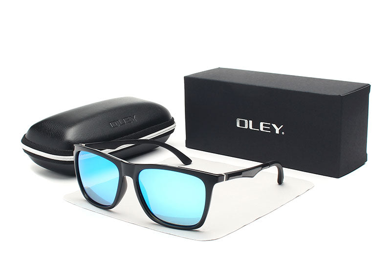 Oley Classic Aluminum Magnesium Tr90 Polarized Sunglasses Men Black Hd Color Film Anti-Uv Ya425 Sunglasses Oley   