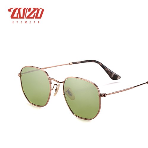 20/20 Polarized Square Metal Unisex Sunglasses 17033-2 Sunglasses 20/20 C05 Green  