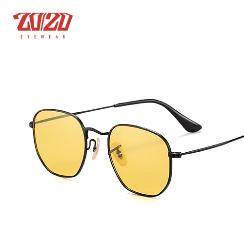 20/20 Polarized Square Metal Unisex Sunglasses 17033-2 Sunglasses 20/20 C08 Yellow NightVisi  