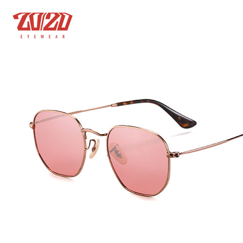 20/20 Polarized Square Metal Unisex Sunglasses 17033-2 Sunglasses 20/20 C03 Pink  