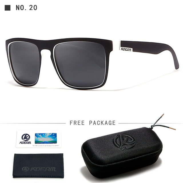 Kdeam Brand Mens Flat Top Polarized Square Sunglasses Anti Reflective Uv400 156P Sunglasses Kdeam C20 With Hard Case 