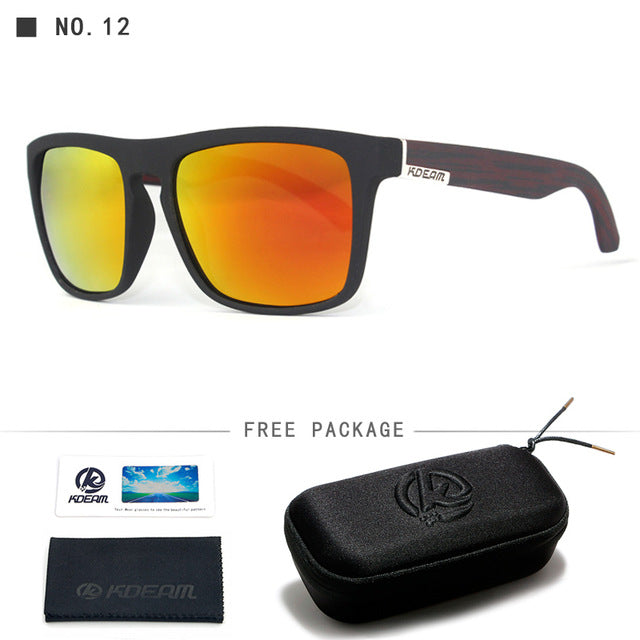 Kdeam Brand Mens Flat Top Polarized Square Sunglasses Anti Reflective Uv400 156P Sunglasses Kdeam C12 With Hard Case 