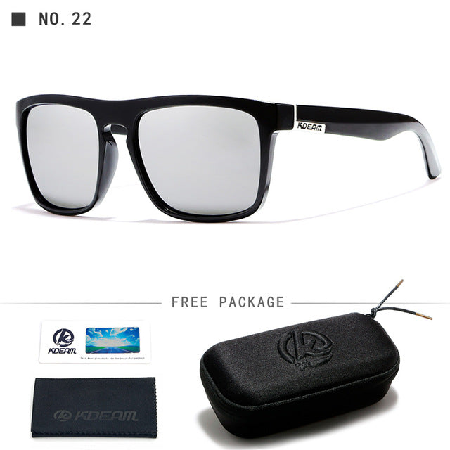 Kdeam Brand Mens Flat Top Polarized Square Sunglasses Anti Reflective Uv400 156P Sunglasses Kdeam C22 With Hard Case 