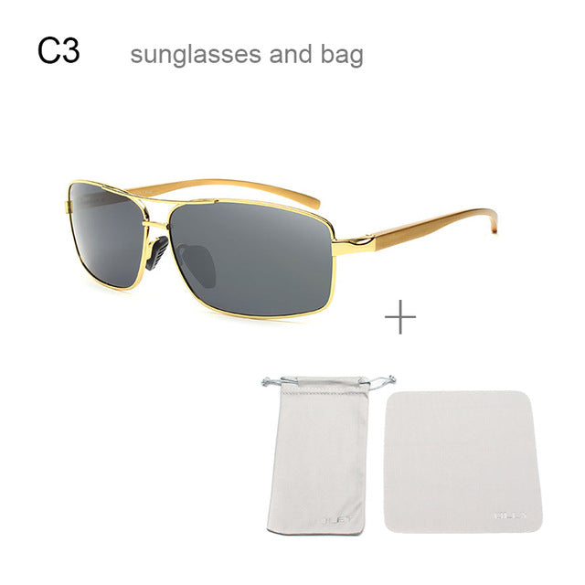 Oley Men Polarized Sunglasses Aluminum Magnesium Driving Glasses Rectangle Shades Y1347 Sunglasses Oley Y1347 C3  