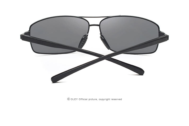 Oley Men Polarized Sunglasses Aluminum Magnesium Driving Glasses Rectangle Shades Y1347 Sunglasses Oley   