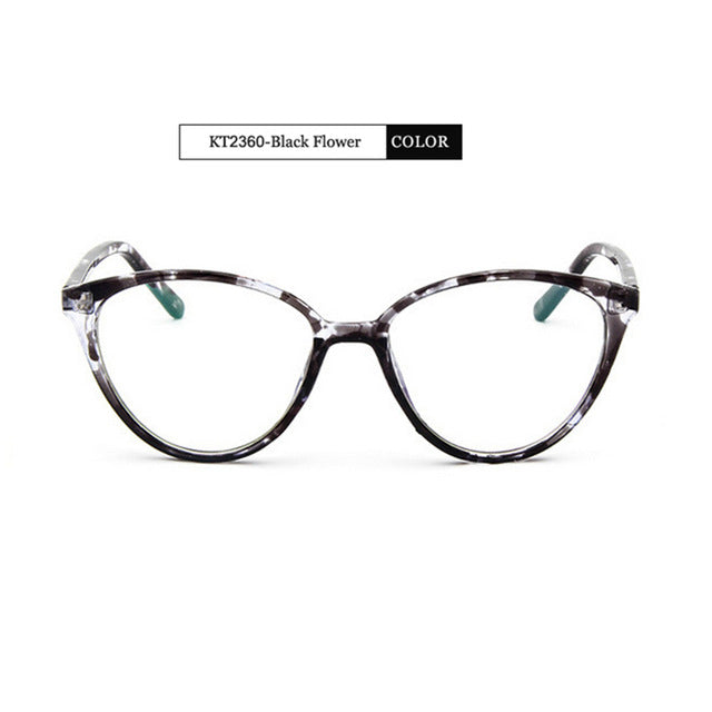 Kottdo Women Cat Eye Eyeglasses Frame Men Glasses Kt2360 Frame Kottdo Black Flower  