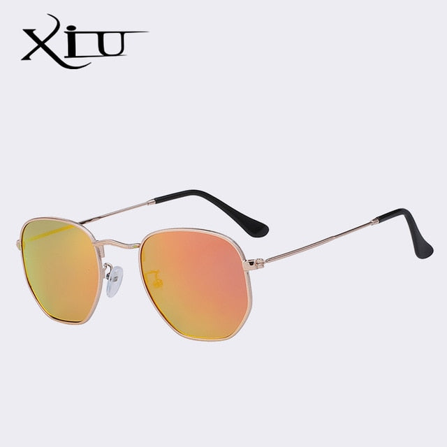 Xiu Brand Men's Polarized Sunglasses Mirror Smoke Black Brown Sunglasses Xiu Gold w red mir  