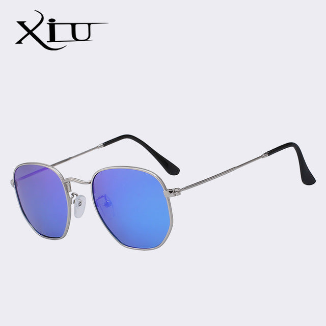 Xiu Brand Men's Polarized Sunglasses Mirror Smoke Black Brown Sunglasses Xiu Silver w blue mir  