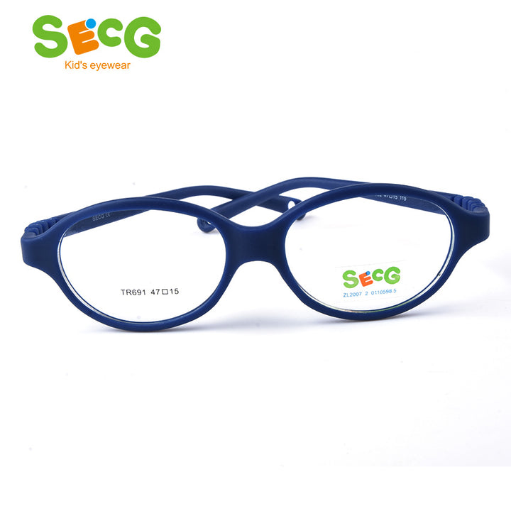 Secg'S Brand Unisex Children'S Oval Eyeglasses Boys Girls Plastic Frames Vibrant Colors Tr691 Frame Secg   