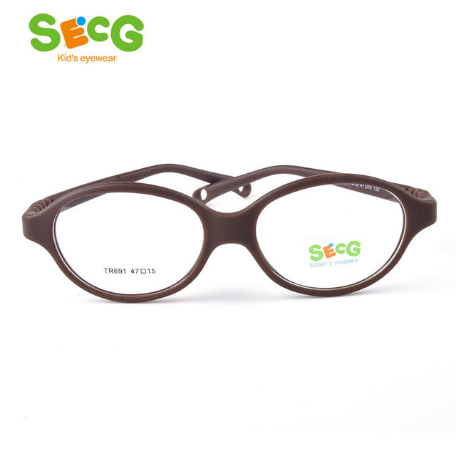 Secg'S Brand Unisex Children'S Oval Eyeglasses Boys Girls Plastic Frames Vibrant Colors Tr691 Frame Secg C16  