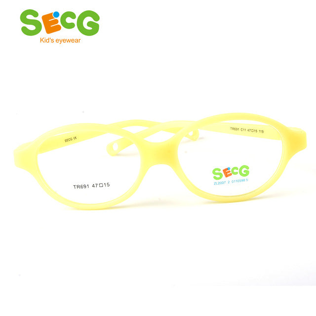 Secg'S Brand Unisex Children'S Oval Eyeglasses Boys Girls Plastic Frames Vibrant Colors Tr691 Frame Secg C11  