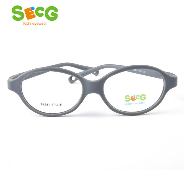 Secg'sUnisex Children's Full Rim Oval Tr 90 Titaniume Eyeglasses Tr691 Full Rim Secg C18  