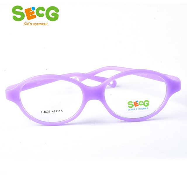 Secg'S Brand Unisex Children'S Oval Eyeglasses Boys Girls Plastic Frames Vibrant Colors Tr691 Frame Secg C15  