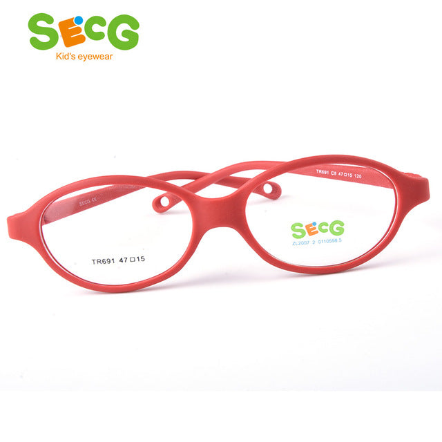 Secg'S Brand Unisex Children'S Oval Eyeglasses Boys Girls Plastic Frames Vibrant Colors Tr691 Frame Secg C8  