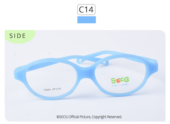 Secg'S Brand Unisex Children'S Oval Eyeglasses Boys Girls Plastic Frames Vibrant Colors Tr691 Frame Secg   