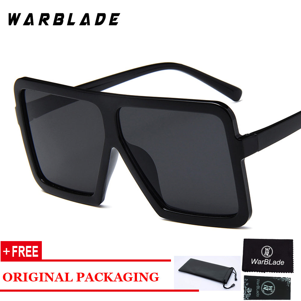 Oversize Square Sunglasses Women Gradient Lens Shades Men Big Black Sunglasses Warblade   