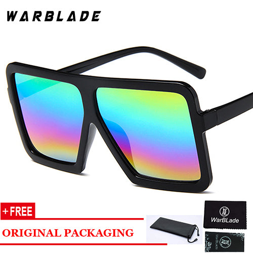 Oversize Square Sunglasses Women Gradient Lens Shades Men Big Black Sunglasses Warblade colorful  