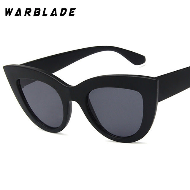 Warblade Women Designer Cat Eye Sunglasses Sunglasses Warblade bright black  
