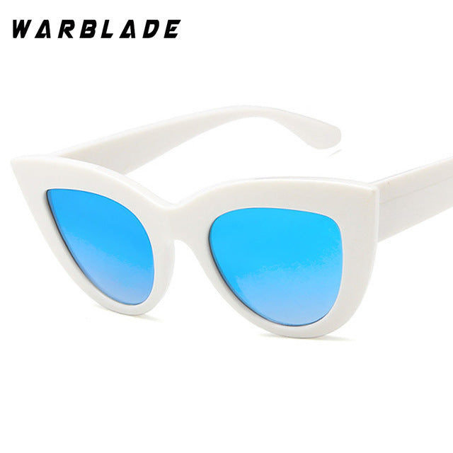 Warblade Women Designer Cat Eye Sunglasses Sunglasses Warblade white blue  