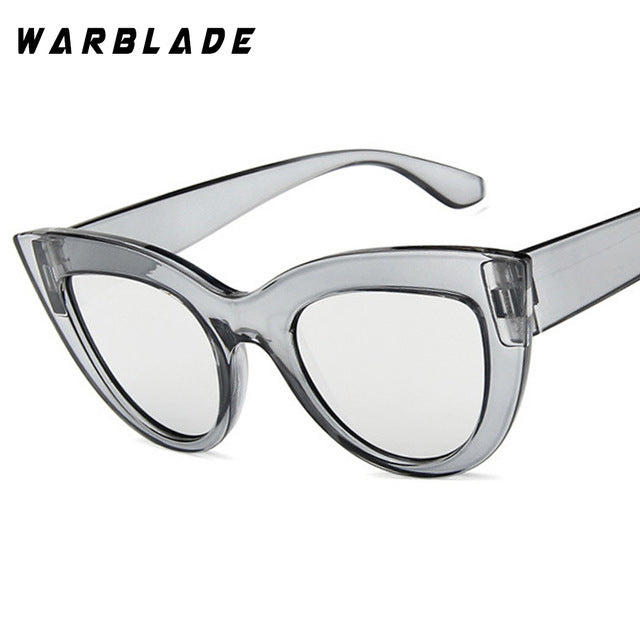 Warblade Women Designer Cat Eye Sunglasses Sunglasses Warblade clear silver  