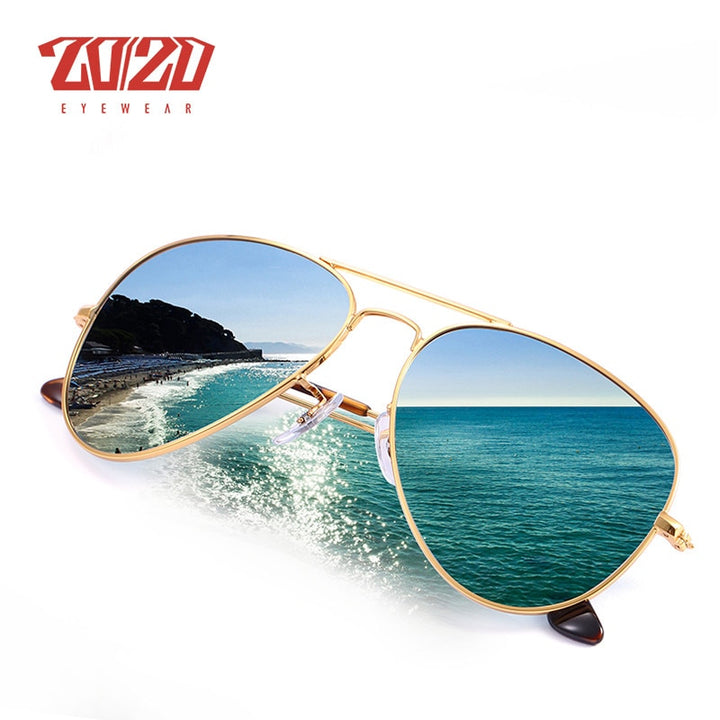 20/20 Brand Design Pilot Polarized Sunglasses - Stylish Men & Women Sun Glasses C32 Yellow