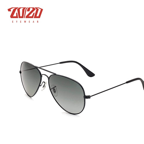 20/20 Brand Design Pilot Polarized Sunglasses Men Women Metal Frame Male Sun Glasses Unisex 17019 Sunglasses 20/20 C08 Black PG15  