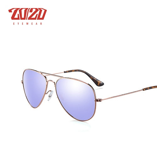 20/20 Brand Design Pilot Polarized Sunglasses Men Women Metal Frame Male Sun Glasses Unisex 17019 Sunglasses 20/20 C28 Purple  