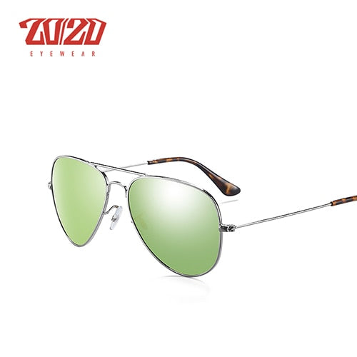 20/20 Brand Design Pilot Polarized Sunglasses Men Women Metal Frame Male Sun Glasses Unisex 17019 Sunglasses 20/20 C29 Green  