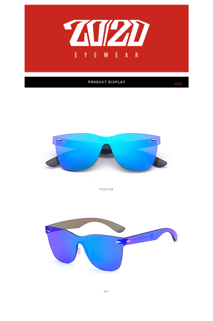 20/20 Brand Sunglasses Men Flat Lens Rimless Square Frame Women Sun Glasses Pc1601 Sunglasses 20/20   