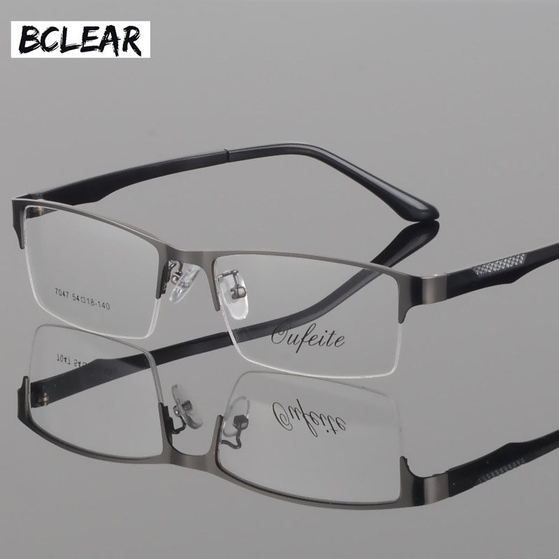 Bclear Men's Eyeglasses Semi Rim Alloy Tr 90 S7047 Semi Rim Bclear   