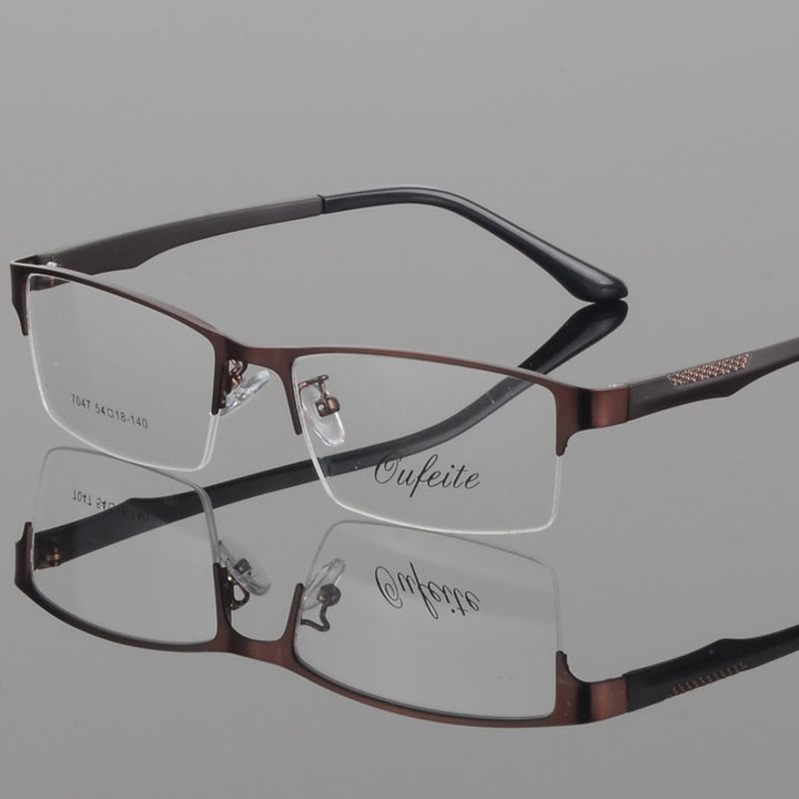Bclear Men's Eyeglasses Semi Rim Alloy Tr 90 S7047 Frames Bclear   