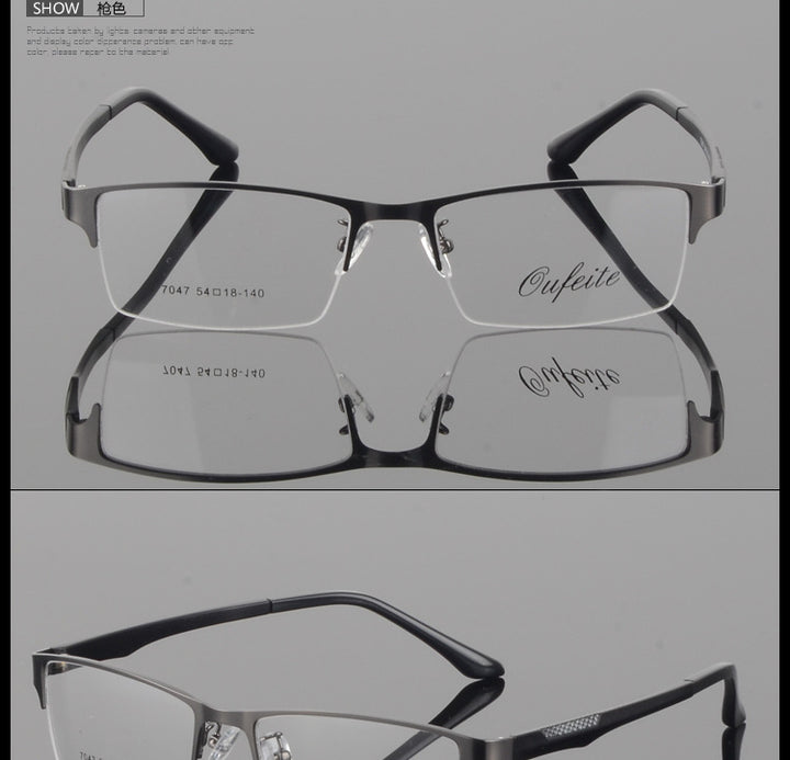 Bclear Men's Eyeglasses Semi Rim Alloy Tr 90 S7047 Frames Bclear   