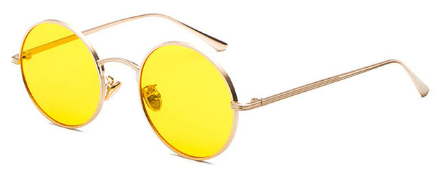 Peekaboo Gold Round Metal Frame Sunglasses Men Women Red Lens Yellow Pink Black Sunglasses Peekaboo gold with yellow as show in photo 