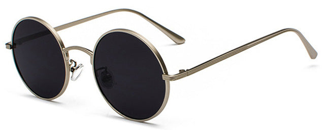 Black Gold Round Vintage Sunglasses