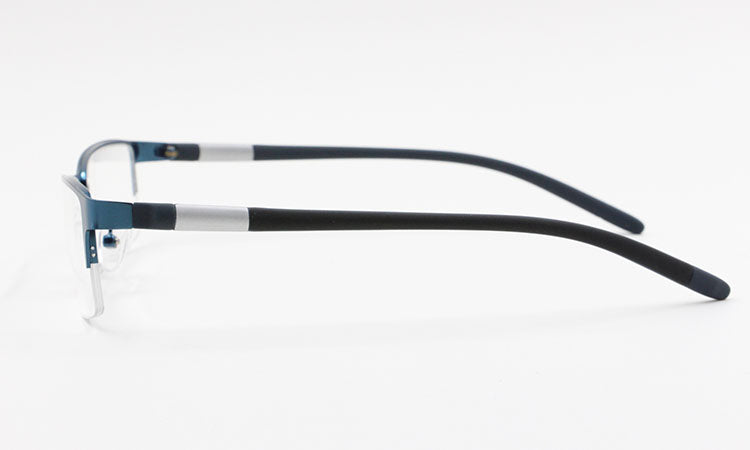 Bclear Men's Rectangle Eyeglasses Semi Rim Alloy Tr90 Gp8300 Semi Rim Bclear   