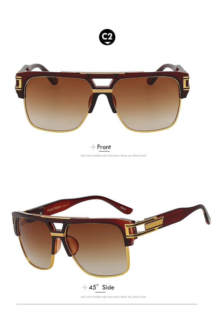 Xiu Brand Men's Sunglasses Half Metal Frame Classic Sunglasses Xiu   