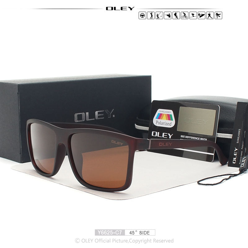 Oley Brand Sunglasses Men | Classic Square Glasses - Buy Now Y6625 C6 Box