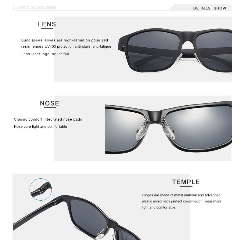 Oley Brand Men's Polarized Sunglasses Business Classic Full Frame Aluminum Magnesium Y0934 Sunglasses Oley   